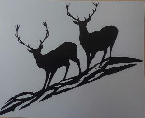 Tieraufkleber Doppelhirsch