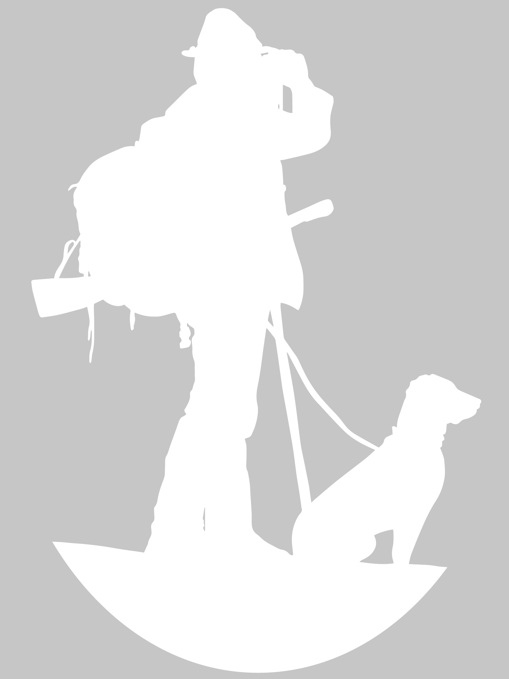 Tieraufkleber Jagd mit Hund