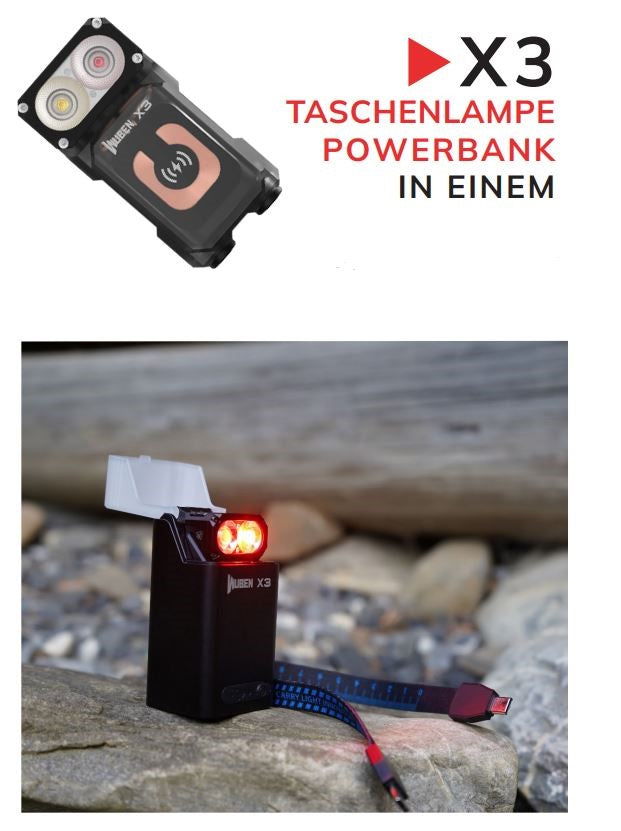 Wubben X3 Taschenlampe & Powerbank