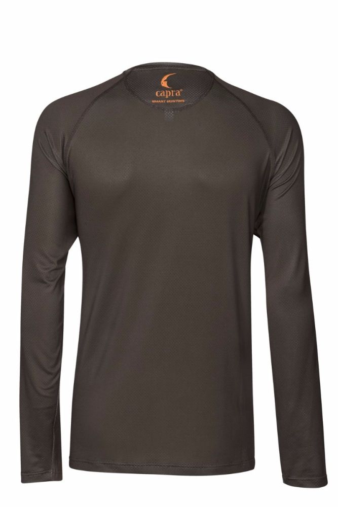 Jagd Langarmshirt "PIZ PALÜ" caja-BROWN capra