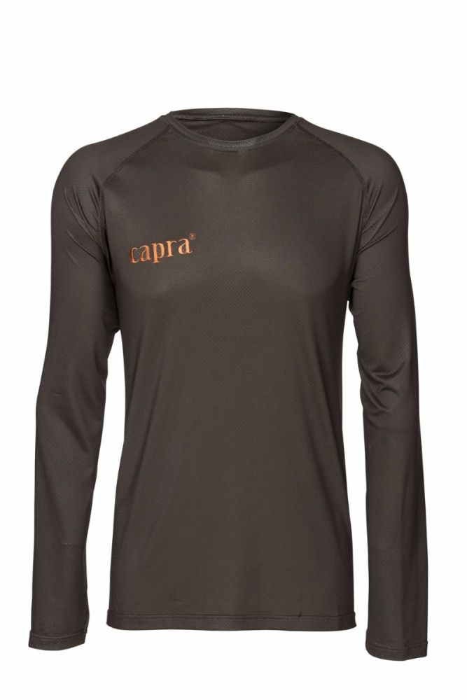 Jagd Langarmshirt "PIZ PALÜ" caja-BROWN capra